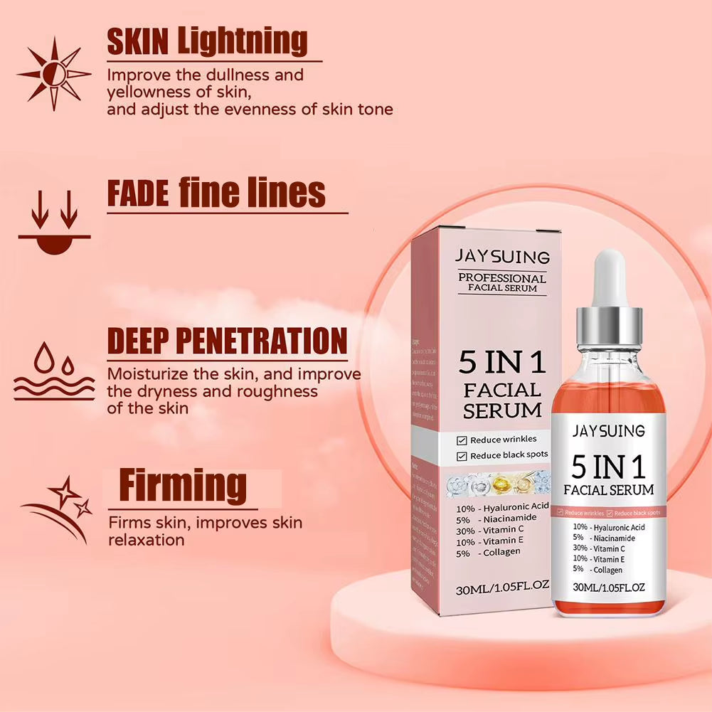 Sérum facial 5 en 1 con vitamina C y ácido hialurónico