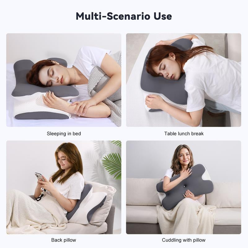Vipfree Cooling Soft Neck Pillows, Ergonomic Memory Foam Cervical Pillows, Cervical Support & Relieves Neck & Relief Shoulder Pain, Mother'S Day Gift