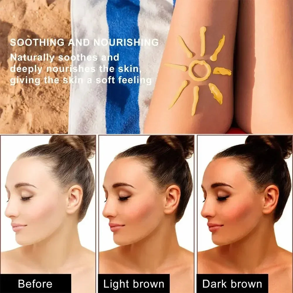 New Natural Tan Premium Shiny Brown Sunbeds Aloe Lotion Gel Brown Tanning Cream Accelerator Cream