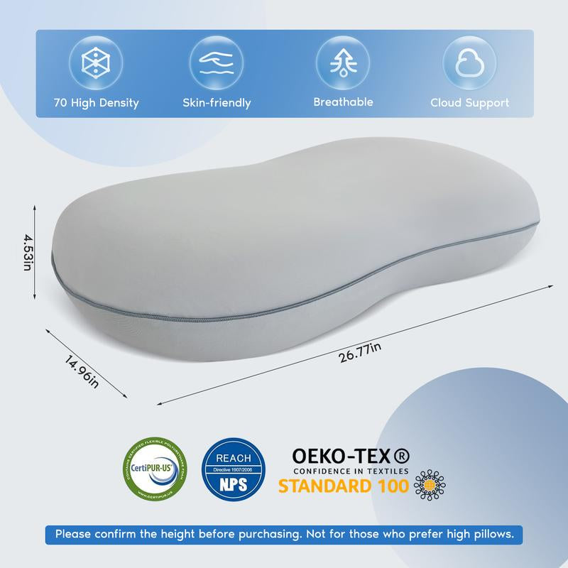 Vipfree Cooling Soft Neck Pillows, Ergonomic Memory Foam Cervical Pillows, Cervical Support & Relieves Neck & Relief Shoulder Pain, Mother'S Day Gift