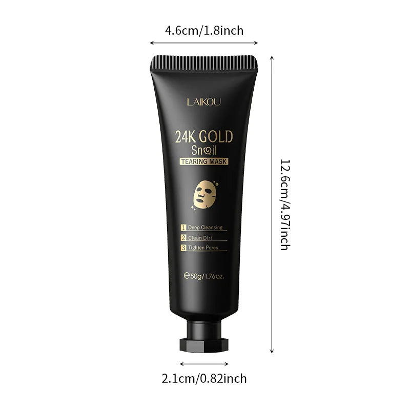 Mascarilla facial LAIKOU de oro y flor de cerezo: antiarrugas, aclarante, elimina puntos negros, tipo peel-off. Cuidado de la piel.