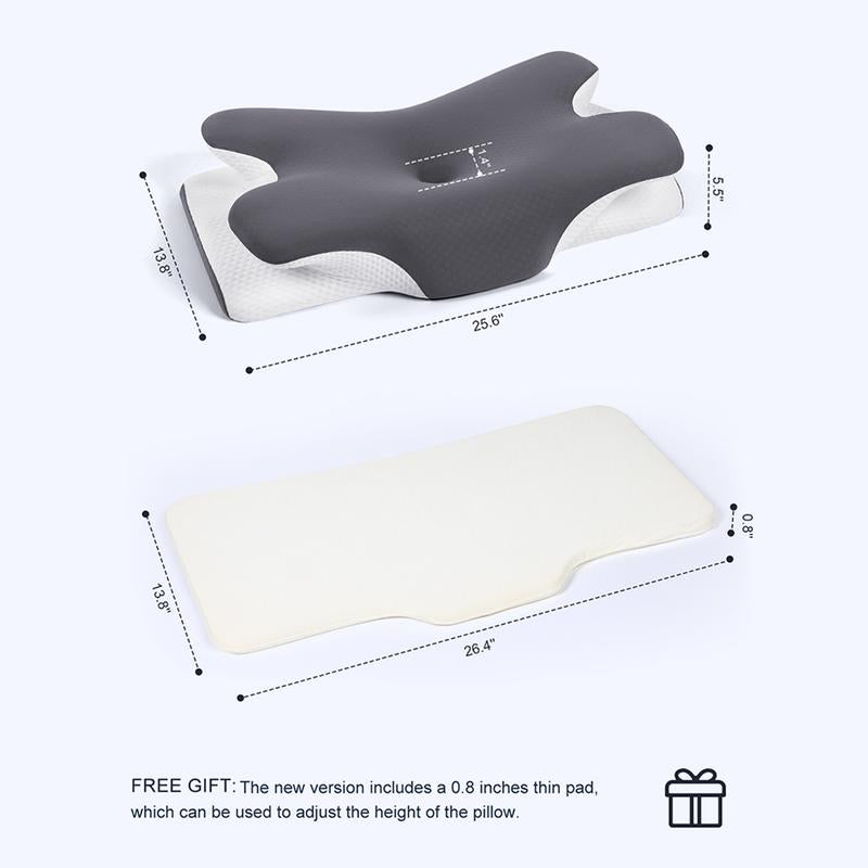Vipfree Cooling Soft Neck Pillows, Ergonomic Memory Foam Cervical Pillows, Cervical Support & Relieves Neck & Relief Shoulder Pain, Mother'S Day Gift