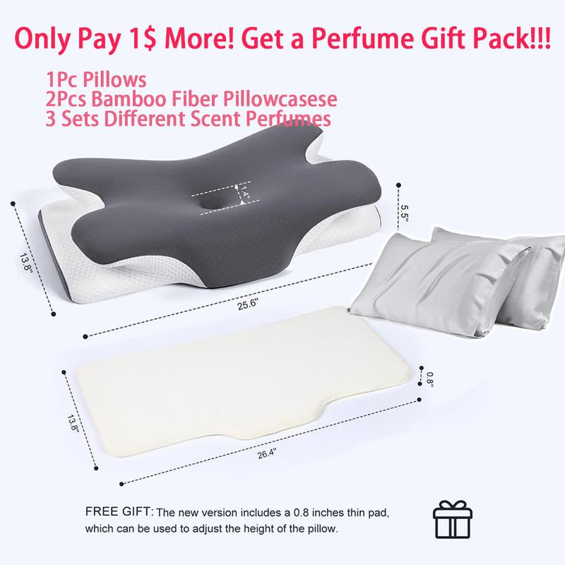 Vipfree Cooling Soft Neck Pillows, Ergonomic Memory Foam Cervical Pillows, Cervical Support & Relieves Neck & Relief Shoulder Pain, Mother'S Day Gift