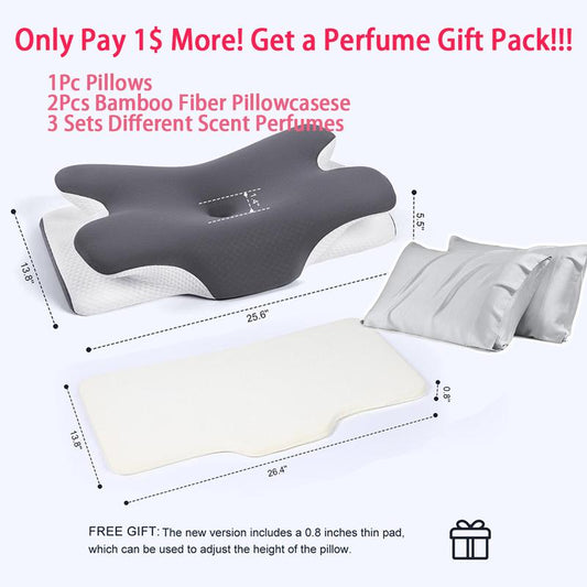 Vipfree Cooling Soft Neck Pillows, Ergonomic Memory Foam Cervical Pillows, Cervical Support & Relieves Neck & Relief Shoulder Pain, Mother'S Day Gift