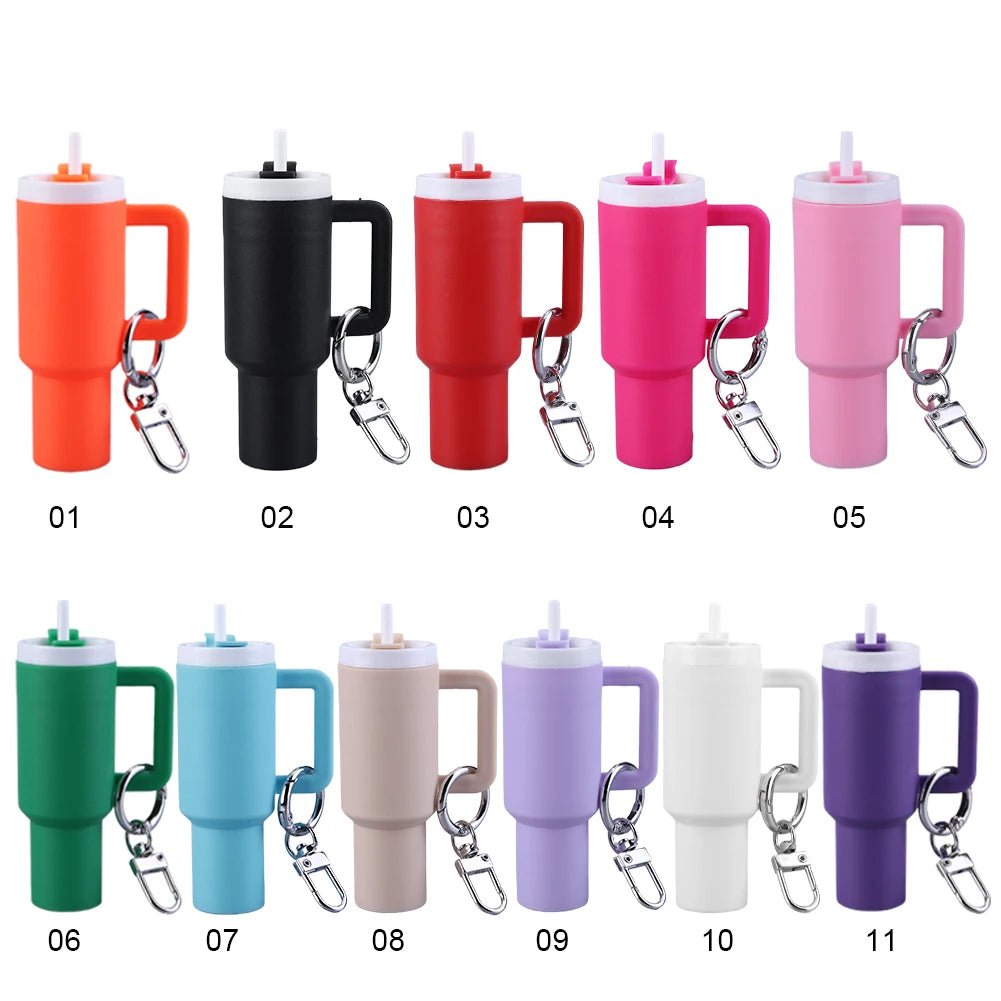 Mini Cup Keychain Lip Balm Keychain Cute Tumbler Key Ring Chapstick Holder Keychain Handbag Charms Key Ring for Handbag Decor