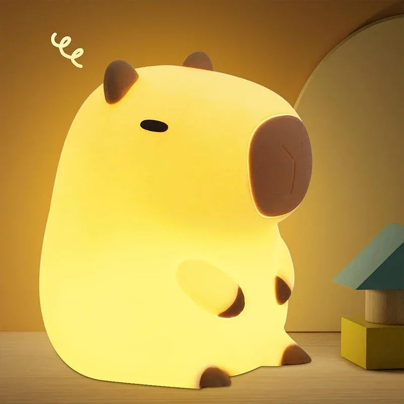 Cute Axolotl Night Light Silicone Nursery Sleeping Lamp Touch Control Nightlights USB Rechargeable Table Lamp for Child